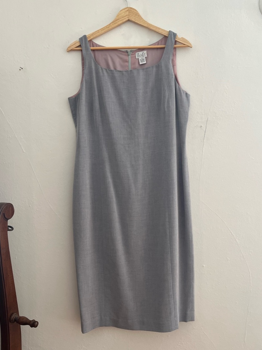 Ann Taylor Loft Women’s Gray Mohair Wool Blend Sleeveless Shift Dress Sz 10